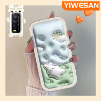 YIWESAN เคสสำหรับ VIVO Y20 Y20s Y20i Y12s Y20 2021 Y11s Y12A Y20T Y20S M Y20S D เคสการ์ตูน3D กระต่ายดอกไม้สีสันสดใสกล้องมอนสเตอร์ขนาดเล็กนิ่มสำหรับเลนส์กันกระแทกแบบใสเคสมือถือเรียบง่ายป้องกันซิลิโคนเคสความคิดสร้างสรรค์โปร่งใส