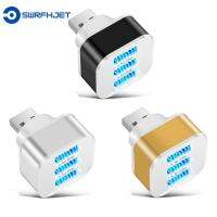 SWRFH ที่ชาร์จเมาส์แบบพกพา3พอร์ตอะแดปเตอร์ติดผนังมีอินดิเคเตอร์ LED ตัวแยก USB ตัวขยายตัวแปลง USB ฮับแยก USB3.0