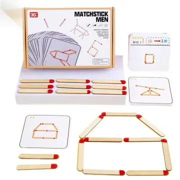 Compre Matchstick Puzzle Game Wooden Toy, DIY Math Geometry Board