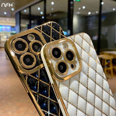 For iPhone 14 Pro Max Luxury Square Plating Frame Silicone Phone Case For iPhone 13 12 11 X Xs Xr 7 8 Plus Lens Protective Cover