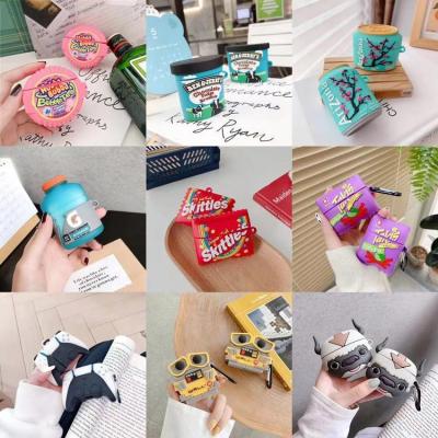 Mini Earphone Case Cartoon Headphone Carrying Case For Airpods 1/2/3/Pro Wireless Headset Protective Cover With Hook convenient