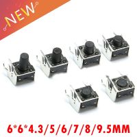 50PCS Mini Micro Momentary Tactile Push Button Switch 6x6x4.3/5/6/7/8/9.5mm Right Angle With stent 4 Pin DIP Micro Switch