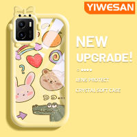 YIWESAN เคสสำหรับ VIVO Y15s Y15a Y01ลายการ์ตูนน่ารักสีดำลวดลาย Kulomi อัพเกรดใหม่เคสโปร่งใสลายกล้องถ่ายรูปเคสมือถือกันกระแทกแบบใสซิลิโคนนิ่ม