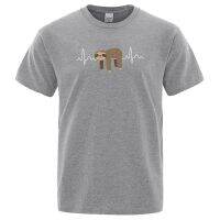 Sloth Resting On Tummy Cartoons Printmens Tshirt Comfortable Loose Breathable Tshirts Man Gildan