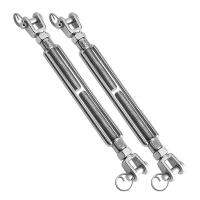 Stainless Steel M 12 Jaw And Jaw Turnbuckle For Tensioning Cable Rope Chain 2200 Lbs Load (2PCS)