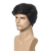 3X Fashion Wig Short Black Male Straight Synthetic Wig for Men Hair Fleeciness Realistic Natural Black Toupee Wigs