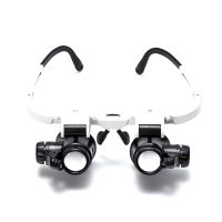 3pcs 8X 15X 23X Double Eye Loupe Head Wearing Repair Jeweler Watch Clock Magnifier Illuminated Magnifying Glass