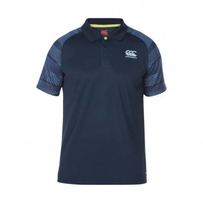 Polo Shirt, Canterbury, Vapodri Graphic Polo Total Eclipse, Performance Material, Authentic