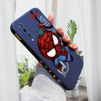 เคสมือถือ เคสโทรศัพท์ เคส Huawei Y9 Prime 2019การ์ตูน Spider ด้านข้างออกแบบเคสมือถือ เคสโทรศัพท์ เคสขอบสี่เหลี่ยมรูปแบบ Liquid เคสมือถือ เคสโทรศัพท์ เคสซิลิโคนคลุมทั้งหมดกล้องเคสป้องกันทนแรงกระแทกเคสมือถือ เคสโทรศัพท์ เคสชาย