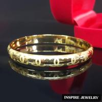 Inspire Jewelry ,กำไลทอง Design CN  สวยหรู กำไลทองเกลี้ยง ทำลาย  ตัวเรือนกำไลหุ้มทอง 24K อย่างดี ขนาด 60 MM พร้อมกล่องกำไล