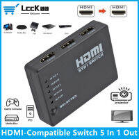 5X1สวิตช์ที่รองรับ HDMI 1080P 5พอร์ต HDMI Switcher Selector Splitter 5 In 1 Out พร้อมรีโมทคอนล IR สำหรับ HD DVD