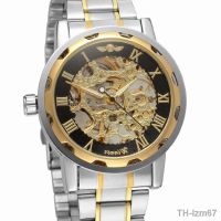 ⌚ T-WINNER Winner Skeleton Mens Manual Mechanical Watch Steel Belt