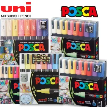 1pcs Uni Posca White Paint Marker,Acrylic Waterproof POP Poster PC-1M 3M 5M  Permanent Markers Graffiti Painting Pen Art Supplies