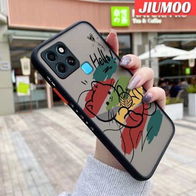 เคส JIUMOO สำหรับ Infinix Smart 6 HD Smart 6 Plus เคสการ์ตูนรูปแมวแบบเรียบง่ายเปลือกแข็งกันแรงกระแทกนิ่มขอบซิลิโคนแฟชั่นเคสมือถือปลอกป้องกันเลนส์กล้องคลุมทั้งหมด