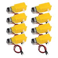 8PCS DC Gearbox Motor TT Motor 3V 6V มอเตอร์เกียร์ไฟฟ้าเพลาคู่พร้อมสายเชื่อมต่อชาย 2Pin 1: 48 สําหรับ Arduino Smart RC รถ