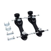 Roller Skate Base Four-Wheel Two-Row Skate Bracket Skate Base Bottom Plate with Roller Skate Toe Stoppers 228mm