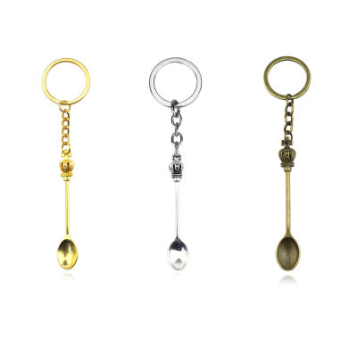 Mini Jewelry Classical Gift Crown Parts Alice Tea Spoon Pendant Key Buckle