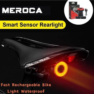 ☊▩ MEROCA WR15 WR25 Bicycle Smart Sensor Brake Taillights MTB Light Fast Rechargeable Bike Light Waterproof Cycle Accessories