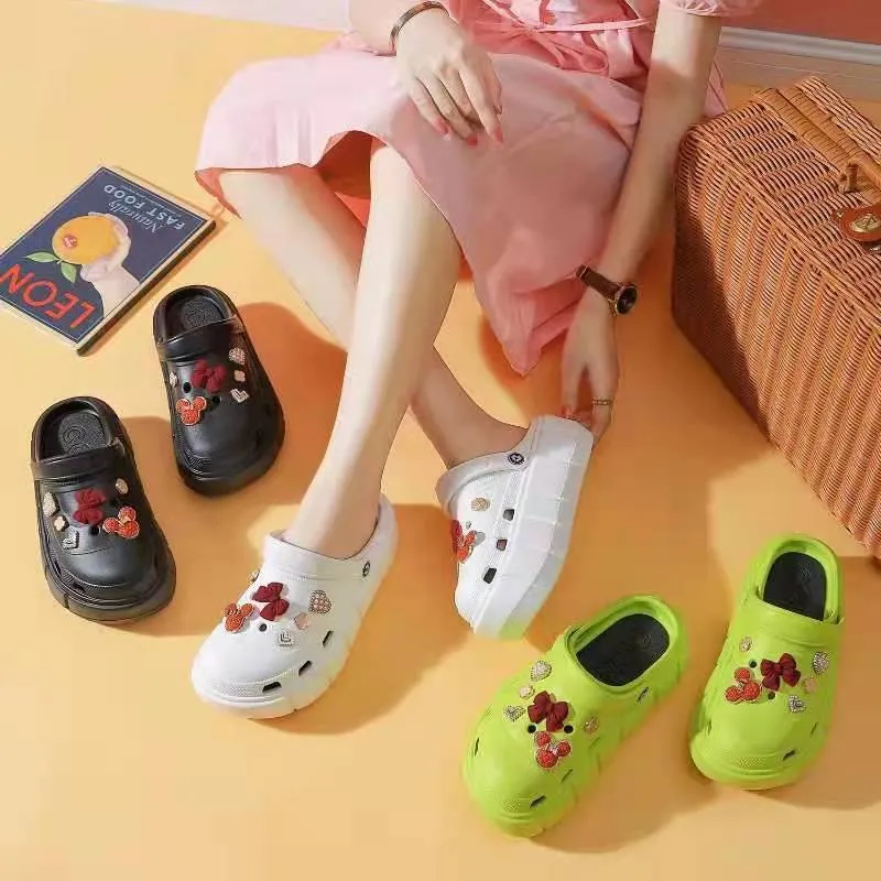 New arrival Crocs fashions platform flat sandals korean Thick bottom  slippers for women | Lazada PH