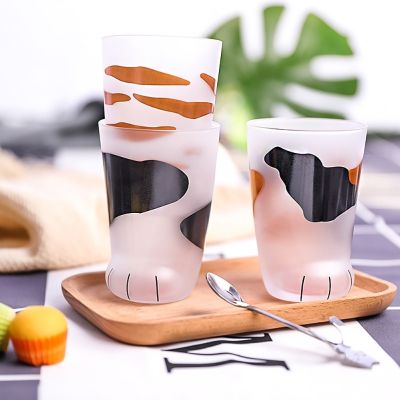 【CW】✧  300ml Cup juice Glass Foot Claw Print Mug Couples Household Valentines Day Gifts