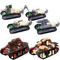 WW2 FT17 Tank Military Building Blocks Germany Soldier Weapon WW1 France Army Figures Car Bricks Toys For Children Building Sets