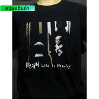 เสื้อยืดคุณภาพดี เสื้อวงนำเข้า Korn Life Is Peachy Nu Metal Limp Bizkit Papa Roach P.O.D. Linkin Park Style Vintage T-Shirt