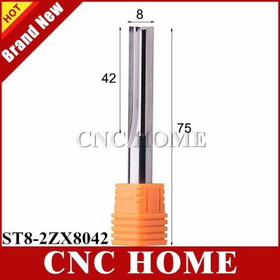 1pc 8 * 42mm สองขลุ่ยตรง End Mill คาร์ไบด์ CNC Router Bits Slot Milling Cutter สําหรับตัด MDF โฟมไม้ 8MM Shank