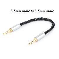 10cm Silver Plated 3.5mm Male to 3.5mm Male Stereo Audio Hifi Audio cable Aux cable For Headphones, Smartphones, Note