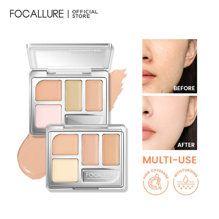 FOCALLURE 4 Colors Muiltuse High Coverage Concealer Palette Flawless