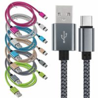 【jw】❍ﺴ  USB Type C Cable 2 Meters Fast Charging Denim Wire  Data Cord 6 Colors for