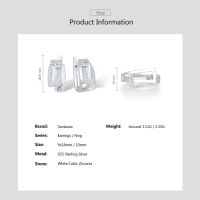 ชุดเครื่องประดับเงิน SANTUZZA สำหรับผู้หญิง925เงินสเตอร์ลิงประกายสีขาว Cubic Z Irconia แหวนต่างหูชุดเครื่องประดับ Fine คลาสสิก