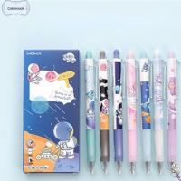 COKERCOOK 6Pcs สีฟ้าสีฟ้า ปากกาน่ารักๆ พลาสติกสำหรับตกแต่ง ปากกาหมึกน่ารักแปลกใหม่ ของใหม่ ปากกาสำหรับเขียน ออฟฟิศสำหรับทำงาน