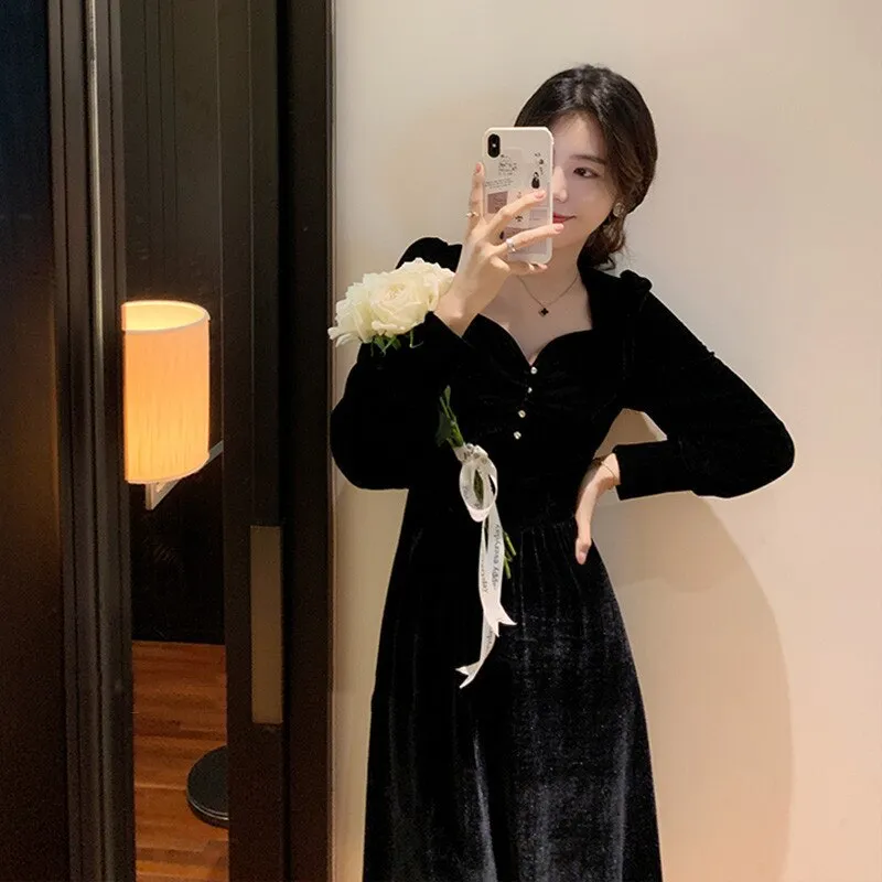 mid calf a line dresses