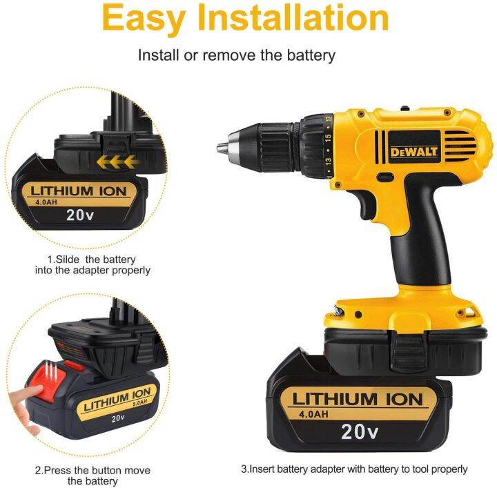 แบตเตอรี่-dm18rl-อะแดปเตอร์แปลงยูเอสบี-dm20rob-สำหรับ-ryobi-convert-dewalt-20v-milwaukee-18v-เป็น18v-ตัวแปลงแบตเตอรี่