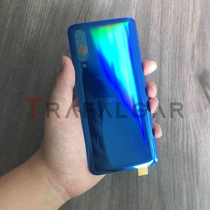 ใสใสสำหรับ-xiaomi-mi9-mi-9-pro-5g-ฝาครอบแบตเตอรี่ด้านหลังกระจกด้านหลังแผงตัวเรือนพร้อมฝาครอบเลนส์กล้อง-สติกเกอร์