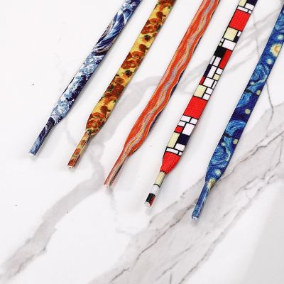 Colorful Shoelaces For Men And Women Flat Shoe Laces For Sneakers Decorative Pattern Famous Painting Shoestring 5 Colors