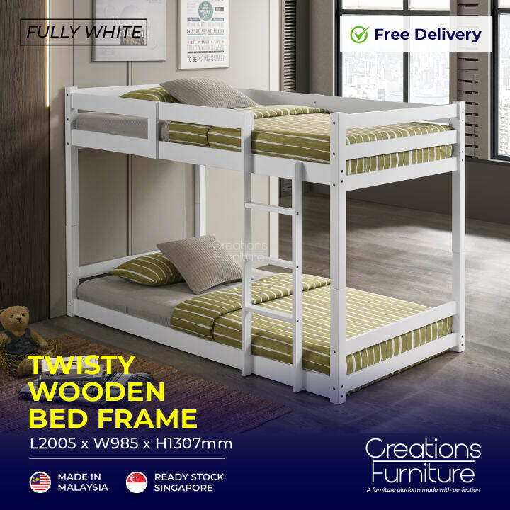 TWISTY Double Decker Bed / Standard Single Bunk / Solid Wood Bunk ...