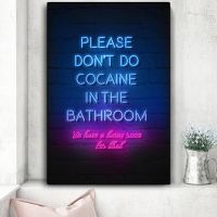 2023 ∈﹍◑ Please Dont Do In The Bathroom Canvas Paintings Minimalism Neon Posters and Prints Wall Art Picture for Living Room Home Decor