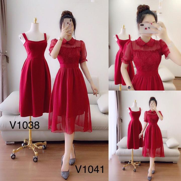 Váy suông đỏ thêu hoa - V1041 Đẹp Shop DVC (Kèm ảnh thật trải sàn ...