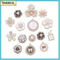 OVERCO 5PCS สาว ไข่มุก รองเท้าแตะอุดตัน เสน่ห์การตกแต่งรองเท้า อุปกรณ์รองเท้า เสน่ห์รองเท้า เครื่องประดับแฟชั่น