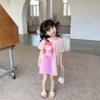 Xiaozhima Baby Kids Girls Mesh Princess Dresses Cute Bow T-shirt Girl Summer Dress Short Sleeves Cotton Fashion A-line Skirts For 1-7 Years