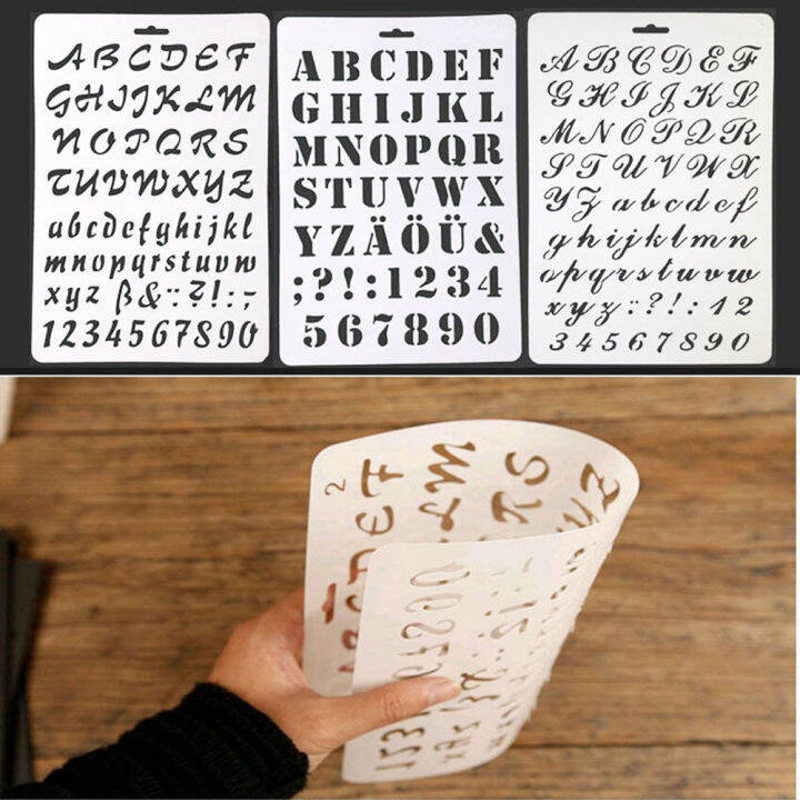 Alphabet and Number Stencils, Drawing Templates Mold, Reusable Plastic ...