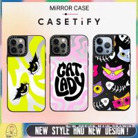 Cute CAT LADY CASETiFY Mirror Phone Case Compatible for iPhone14/13/12/Pro/Max Case 11/X/XS/MAX XR iPhone Case Shockproof Protective Acrylic Hard Cover