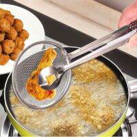 Kitchen Multifunctional Filter Spoon Colander Clip Food Oil Roasting BBQ Salad Filter Strainer Durable Stainless Steel