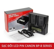 Sạc đôi Pin Canon BP-8 Series BP-820 BP-828 BP-827 BP-819 BP-808 ...