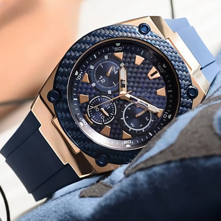 สแตนเลสนาฬิกาหัวเข็มขัดสีฟ้าสีดำนูนอินเตอร์เฟซข้อมือสำหรับเดา-w0247g3-w0040g3-w0040g7-22มิลลิเมตรซิลิโคน-watch-bands