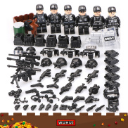 WUHUI 6PCS SWAT Military Army WW2 Minifigures Toy Building Kit LeGoIng