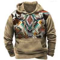 New Winter 2023 Mens Hoodie Vintage Top Harajuku Ethnic Style Large Size Street Loose Hoodie popular