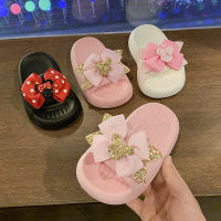 Childrens summer new platform cute bowknot sandals interior home baby candy color open toe slippers