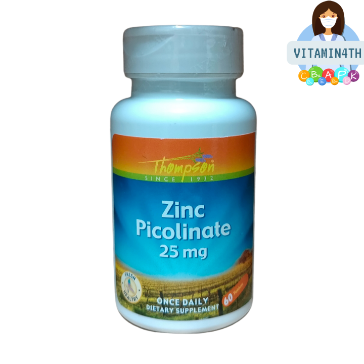 Thompson, Zinc Picolinate, 25 mg, 60 Tablets Lazada.co.th